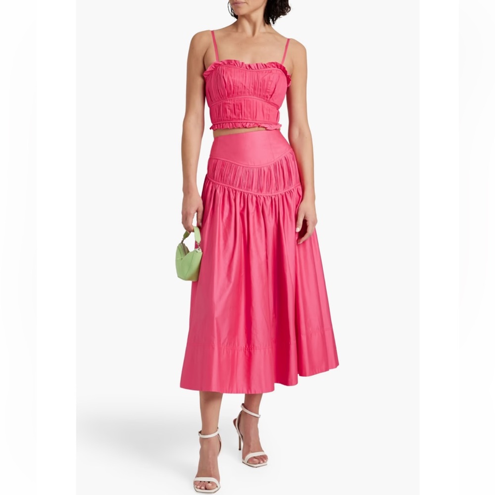 AJE Pleated Top & Midi Skirt Set